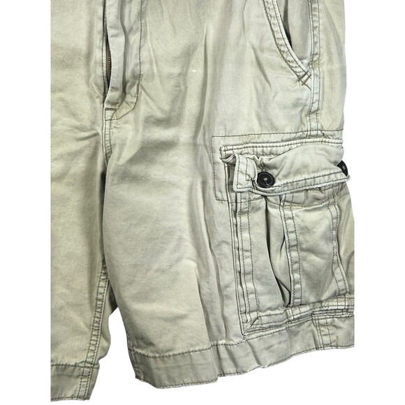 Y2K American Eagle Shorts Men’s 34 Khaki Cargo Classic Length Baggy Paratrooper - Picture 3 of 9